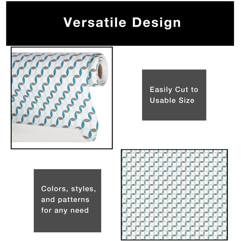 Smart Design Bonded Grip Shelf Liner - 12 Inch x 10 Feet - Non Adhesive, Strong Grip Bottom, Easy Clean Kitchen Drawer, Cabinet, Cupboard Dresser Protector Cover, Non Slip Rubber Mat - Ocean Origami - Image 4
